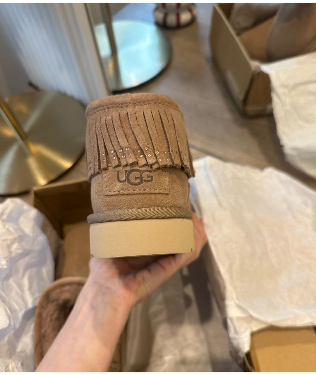 UGG AUSTRALIA Бежевые полусапоги, фото 4