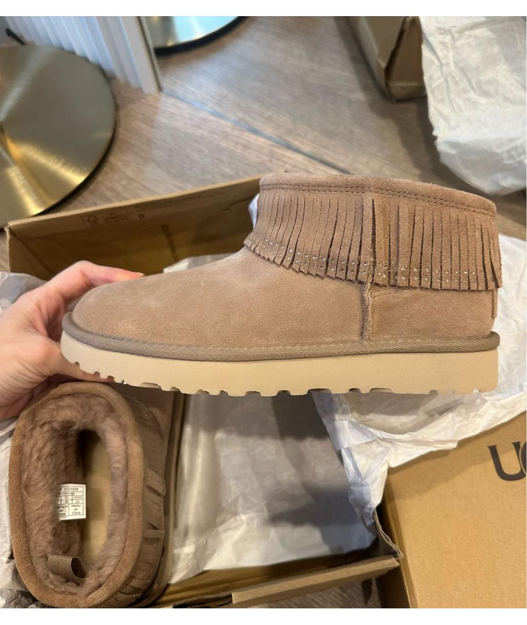 UGG AUSTRALIA Бежевые полусапоги, фото 3