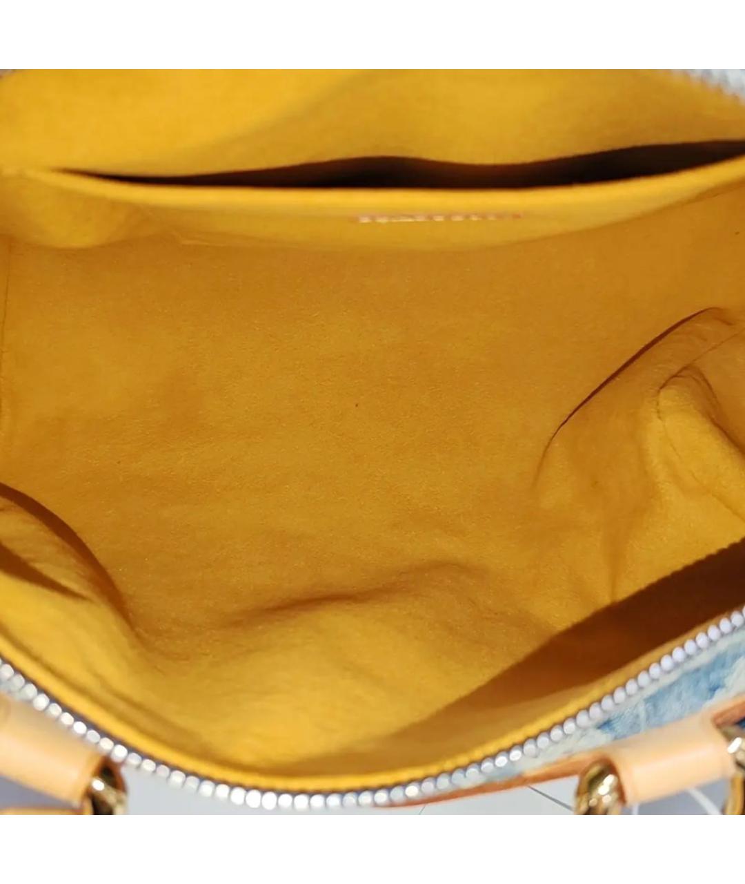 LOUIS VUITTON Синяя хлопковая сумка с короткими ручками, фото 5