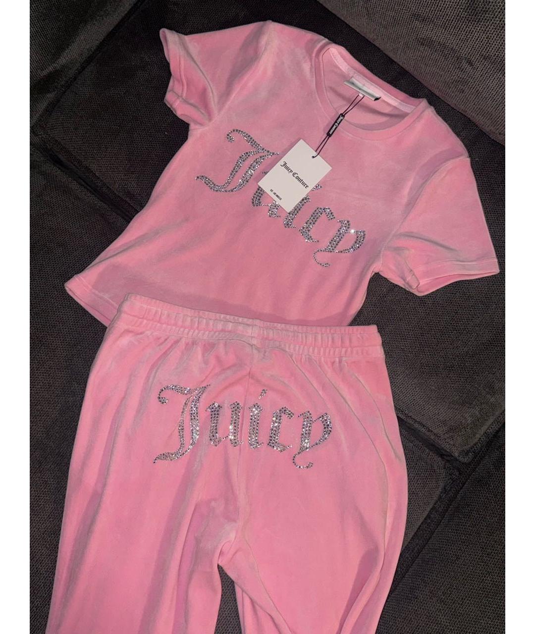 JUICY COUTURE Розовый велюровый спортивные костюмы, фото 3