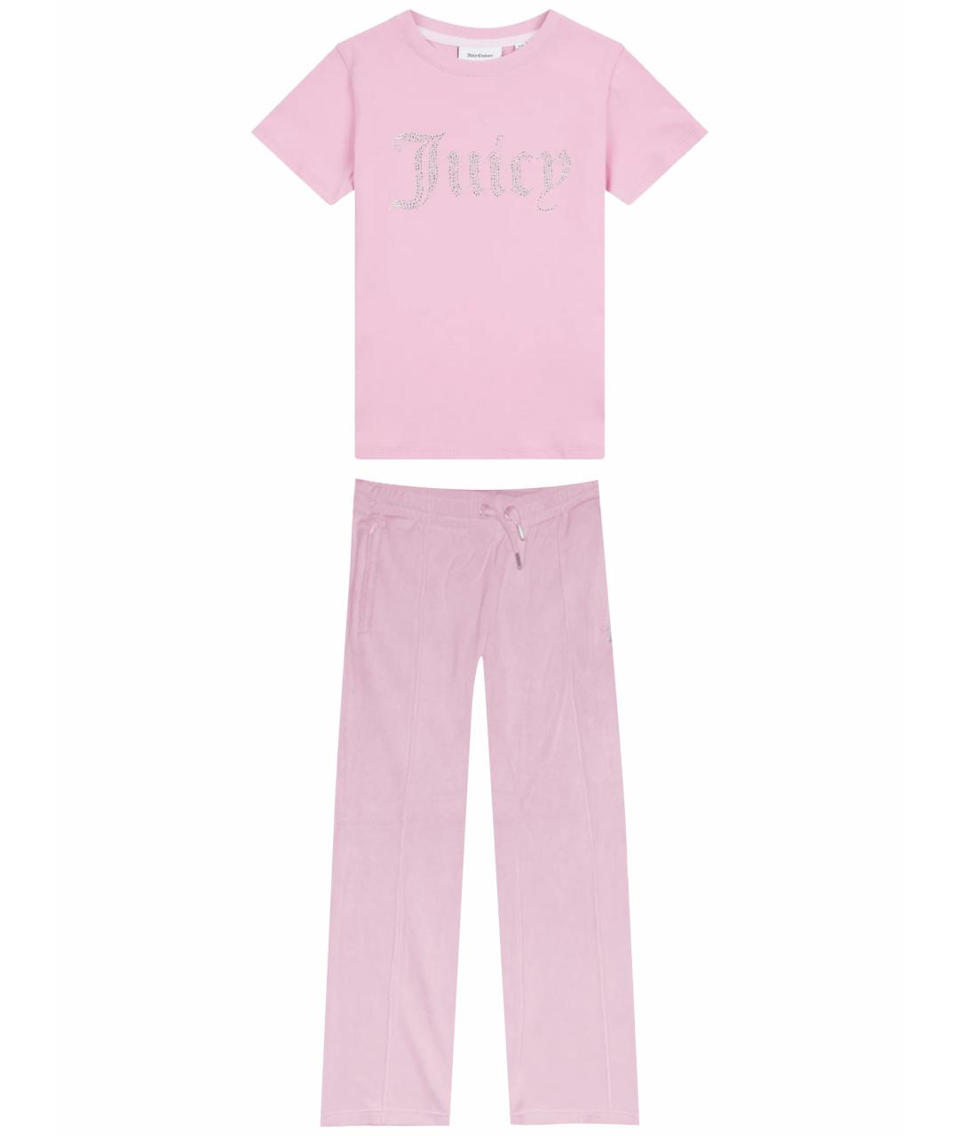 JUICY COUTURE Розовый велюровый спортивные костюмы, фото 1