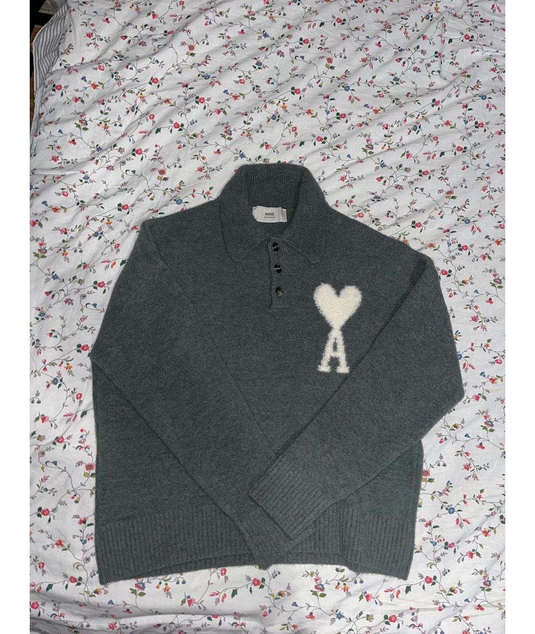 Ami Paris Антрацитовый шерстяной джемпер / свитер, фото 8