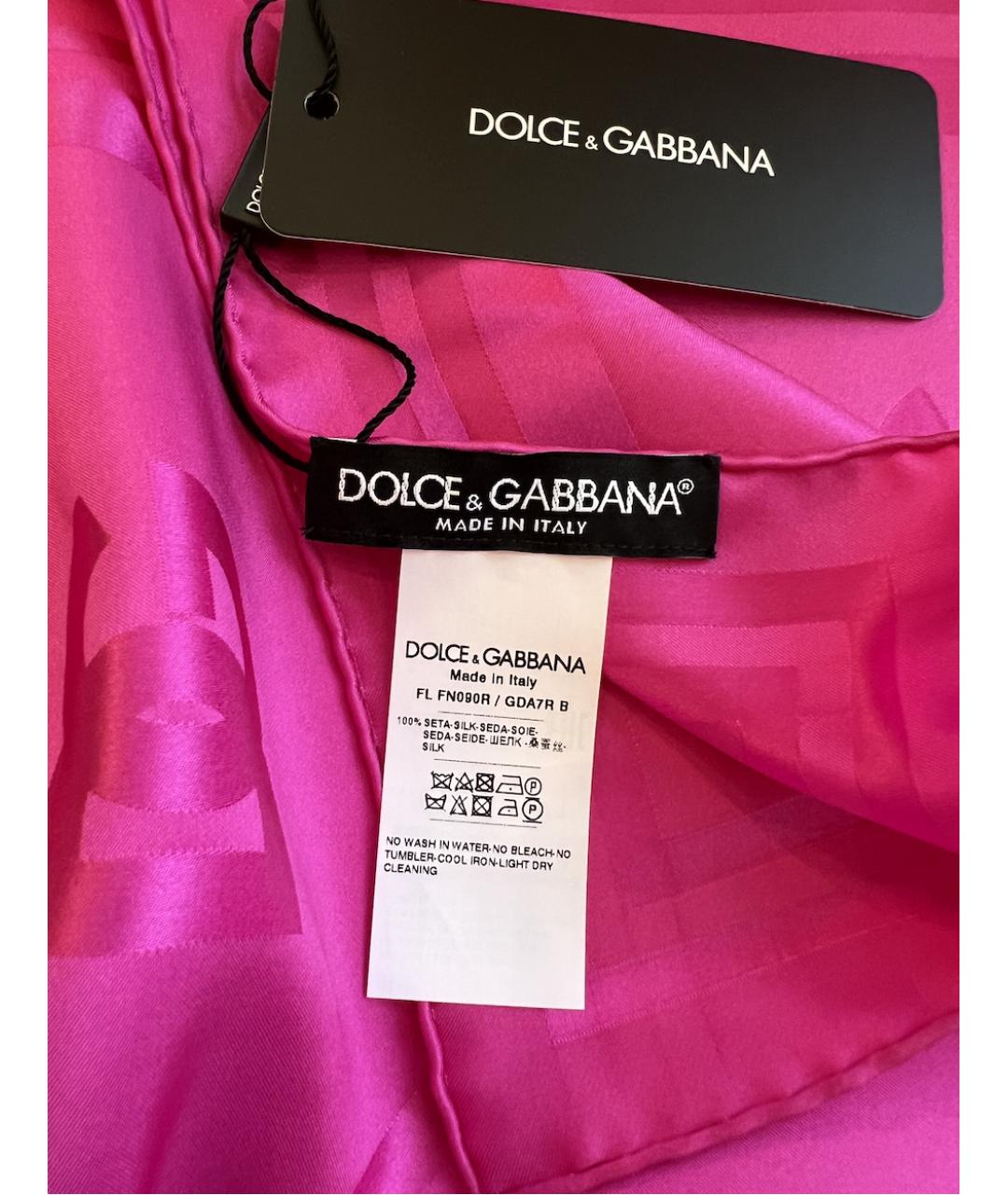 DOLCE&GABBANA Фуксия шелковый платок, фото 6