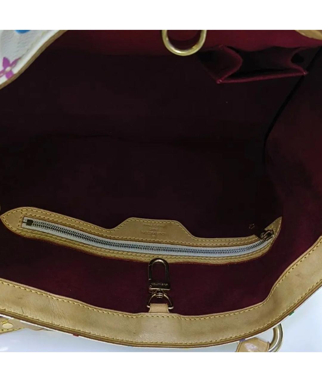 LOUIS VUITTON Белая кожаная сумка тоут, фото 6