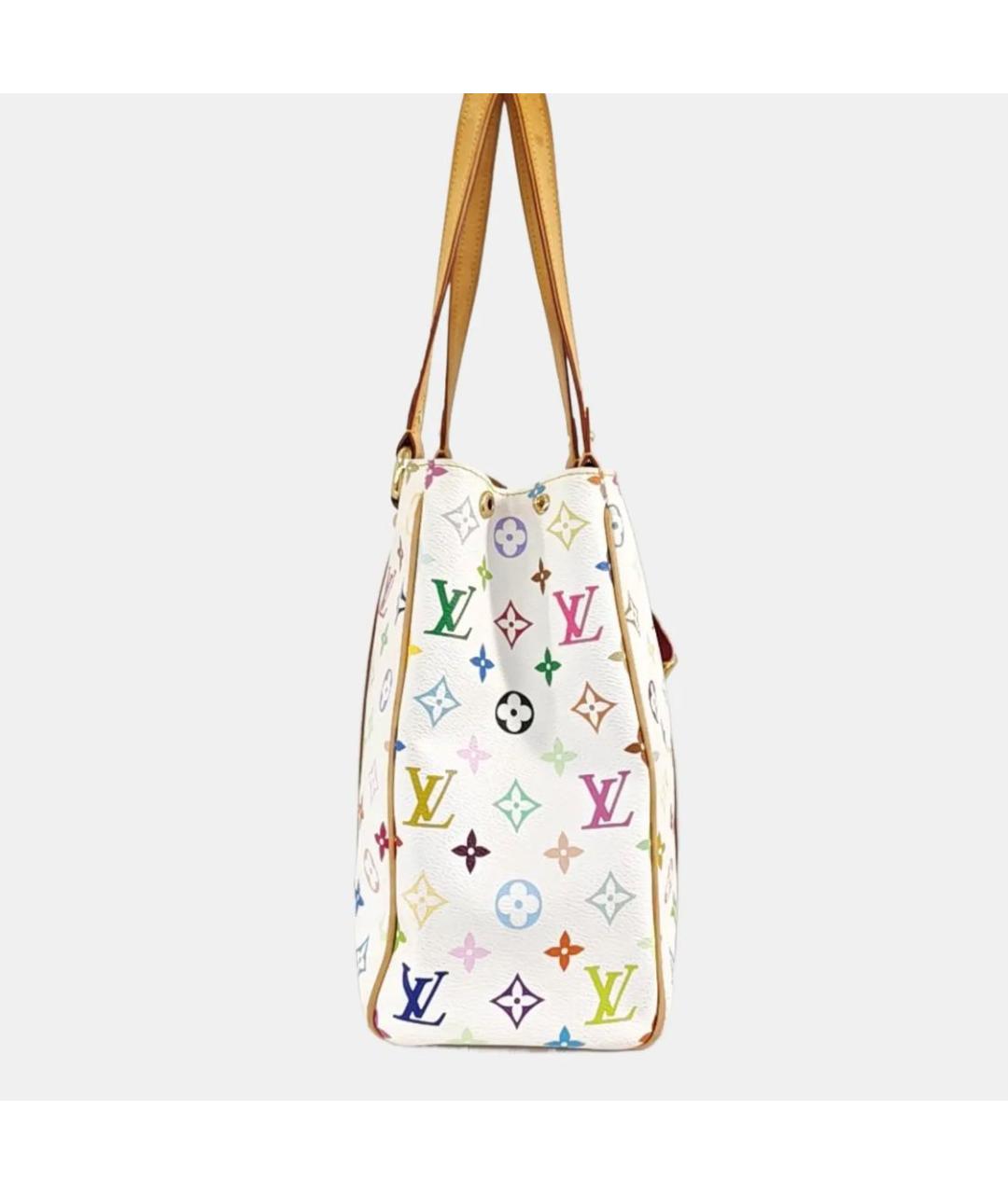 LOUIS VUITTON Белая кожаная сумка тоут, фото 3