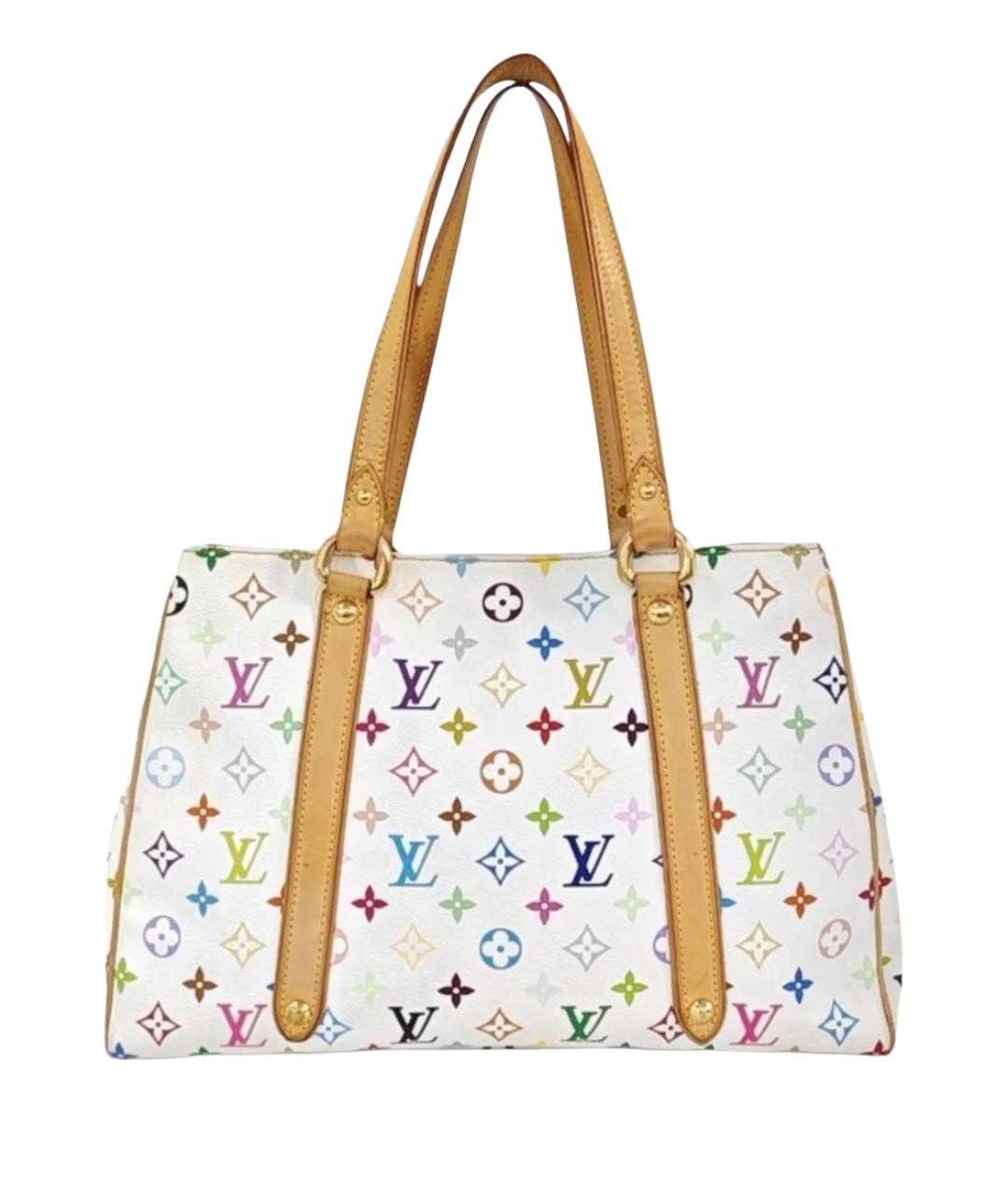 LOUIS VUITTON Белая кожаная сумка тоут, фото 4