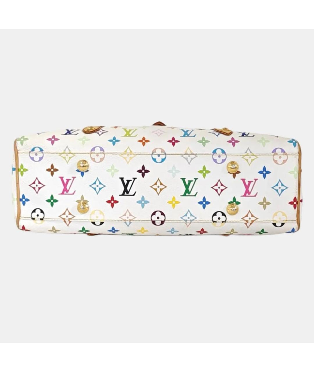 LOUIS VUITTON Белая кожаная сумка тоут, фото 5