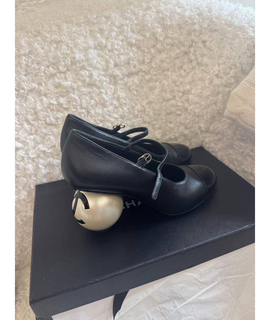 CHANEL Черные кожаные туфли, фото 2