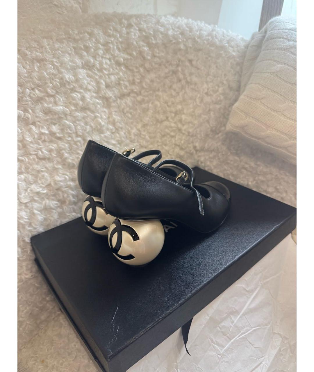 CHANEL Черные кожаные туфли, фото 3