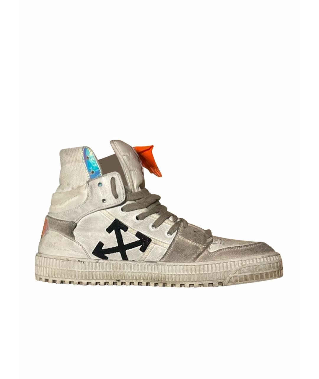 OFF-WHITE Белые высокие кроссовки / кеды из искусственной кожи, фото 1