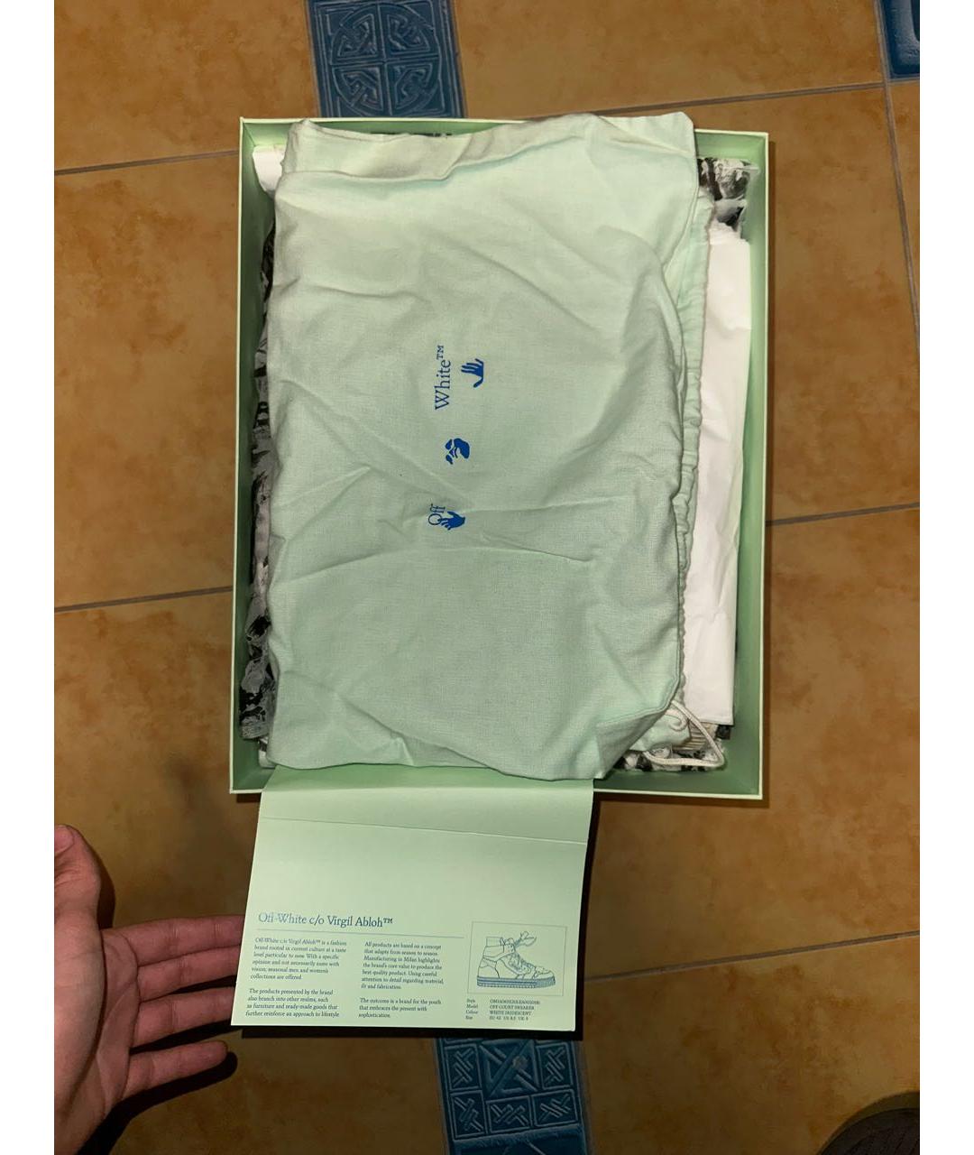 OFF-WHITE Белые высокие кроссовки / кеды из искусственной кожи, фото 5