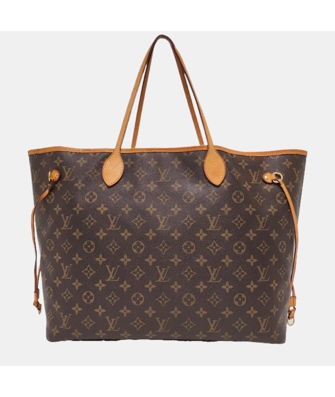 LOUIS VUITTON Коричневая кожаная сумка тоут, фото 4