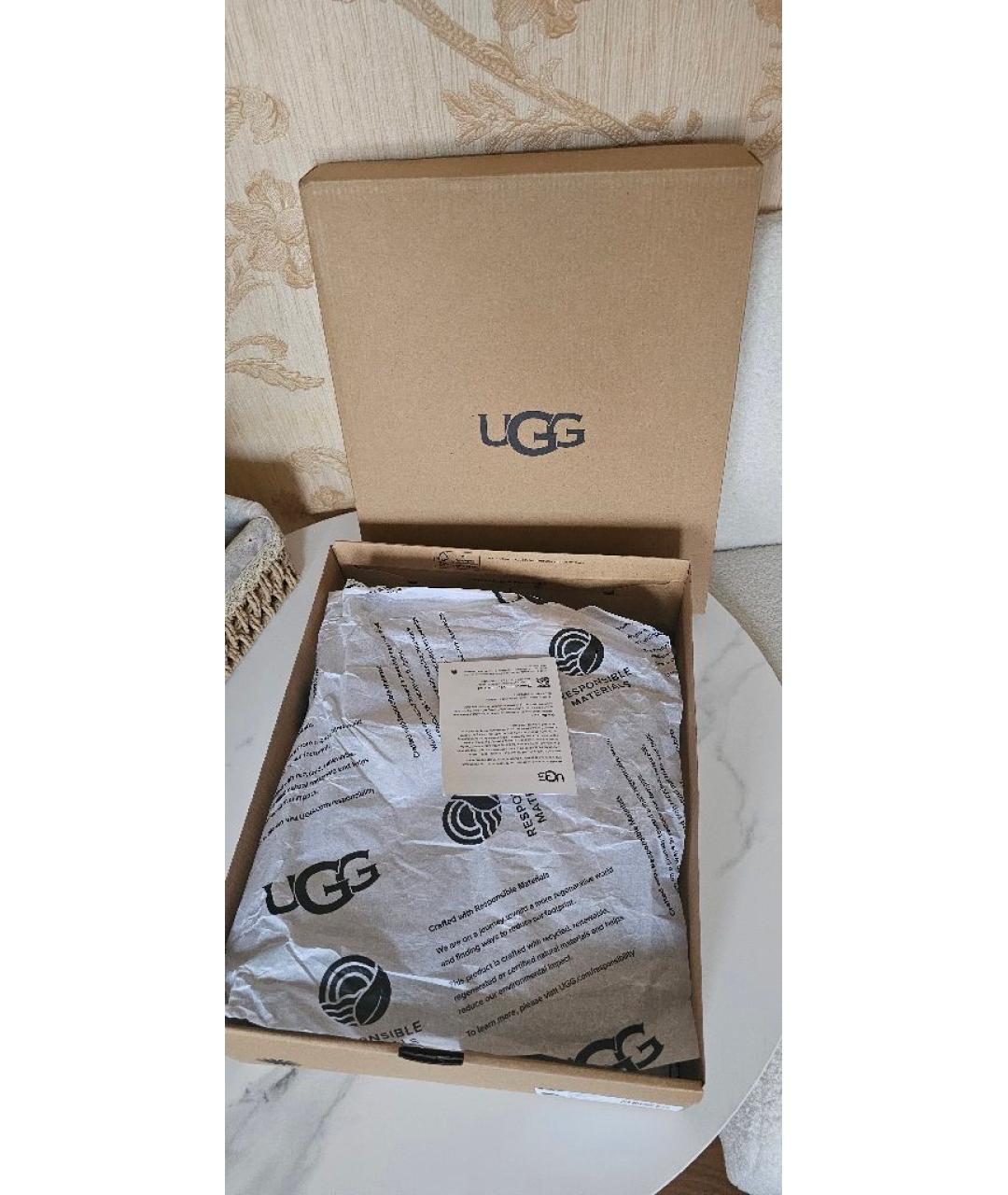 UGG AUSTRALIA Бежевые замшевые лоферы, фото 8
