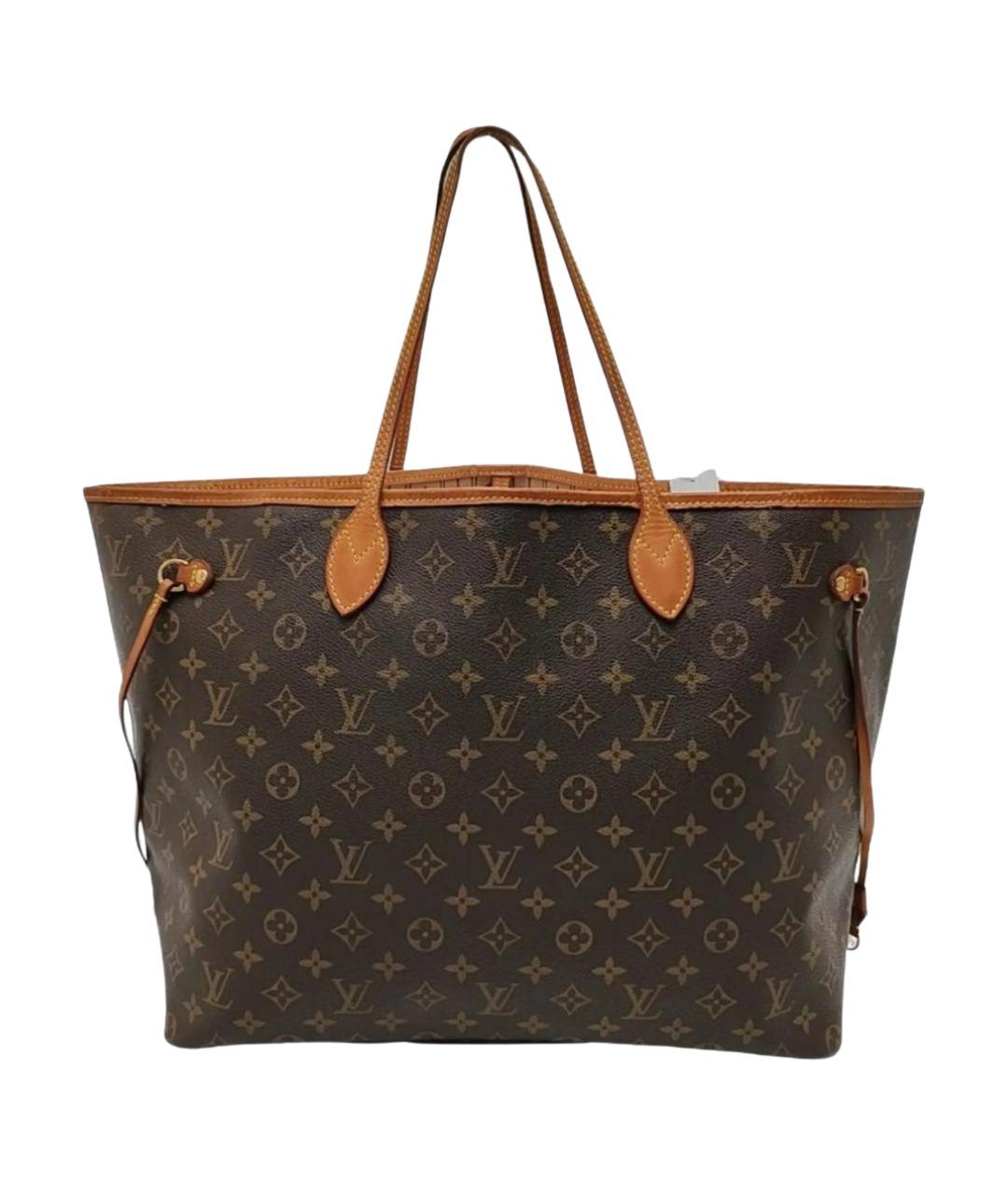 LOUIS VUITTON Коричневая кожаная сумка тоут, фото 1