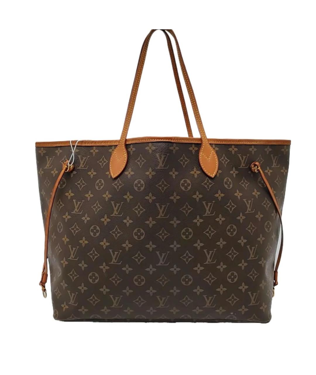 LOUIS VUITTON Коричневая кожаная сумка тоут, фото 2