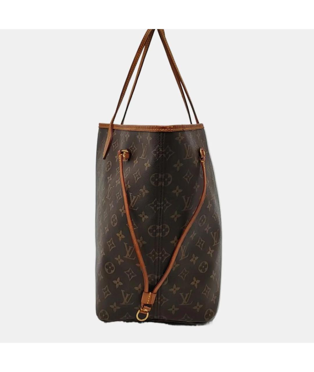 LOUIS VUITTON Коричневая кожаная сумка тоут, фото 3