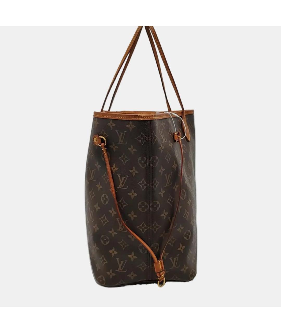LOUIS VUITTON Коричневая кожаная сумка тоут, фото 4
