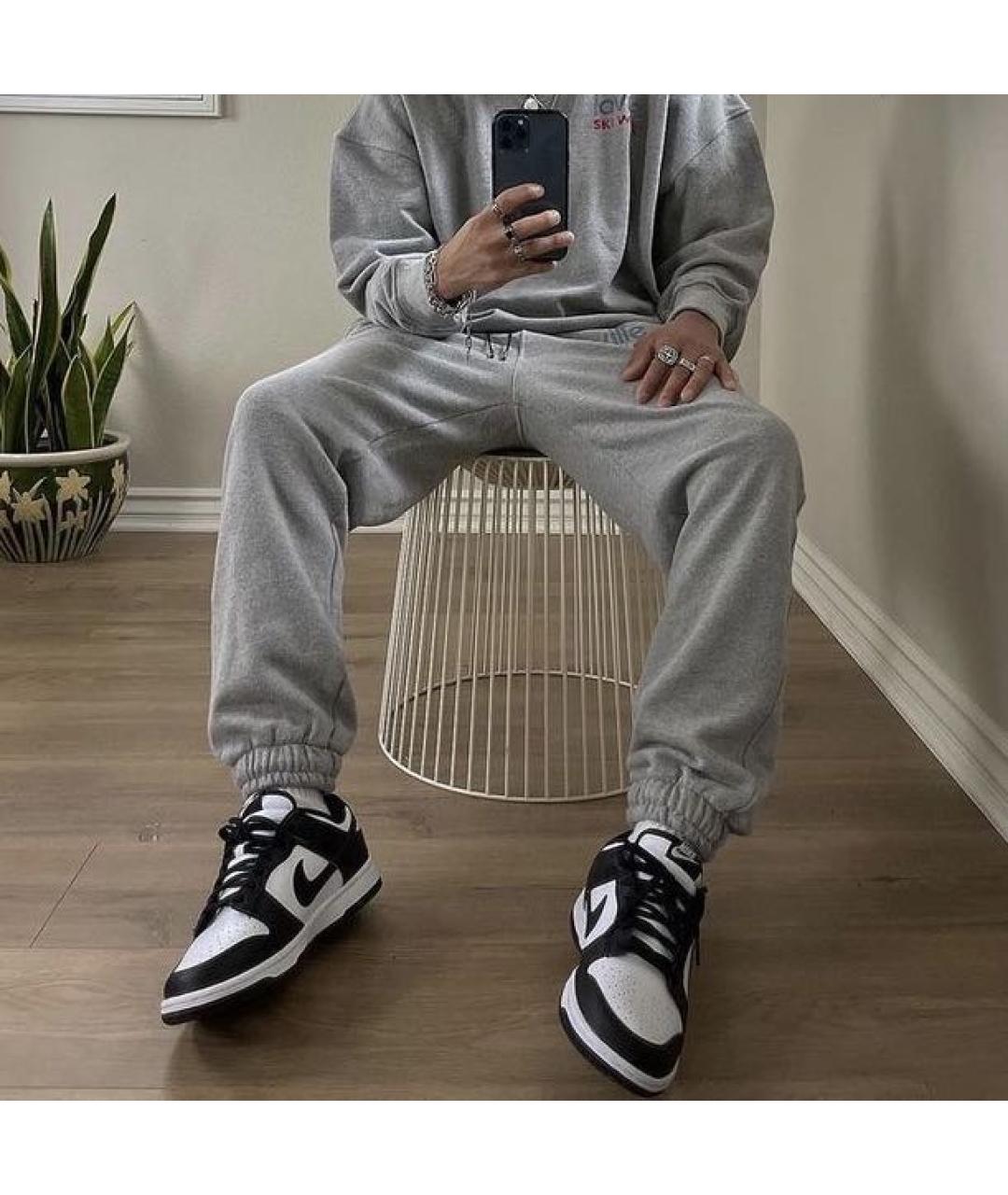 NIKE Черные кожаные низкие кроссовки / кеды, фото 6