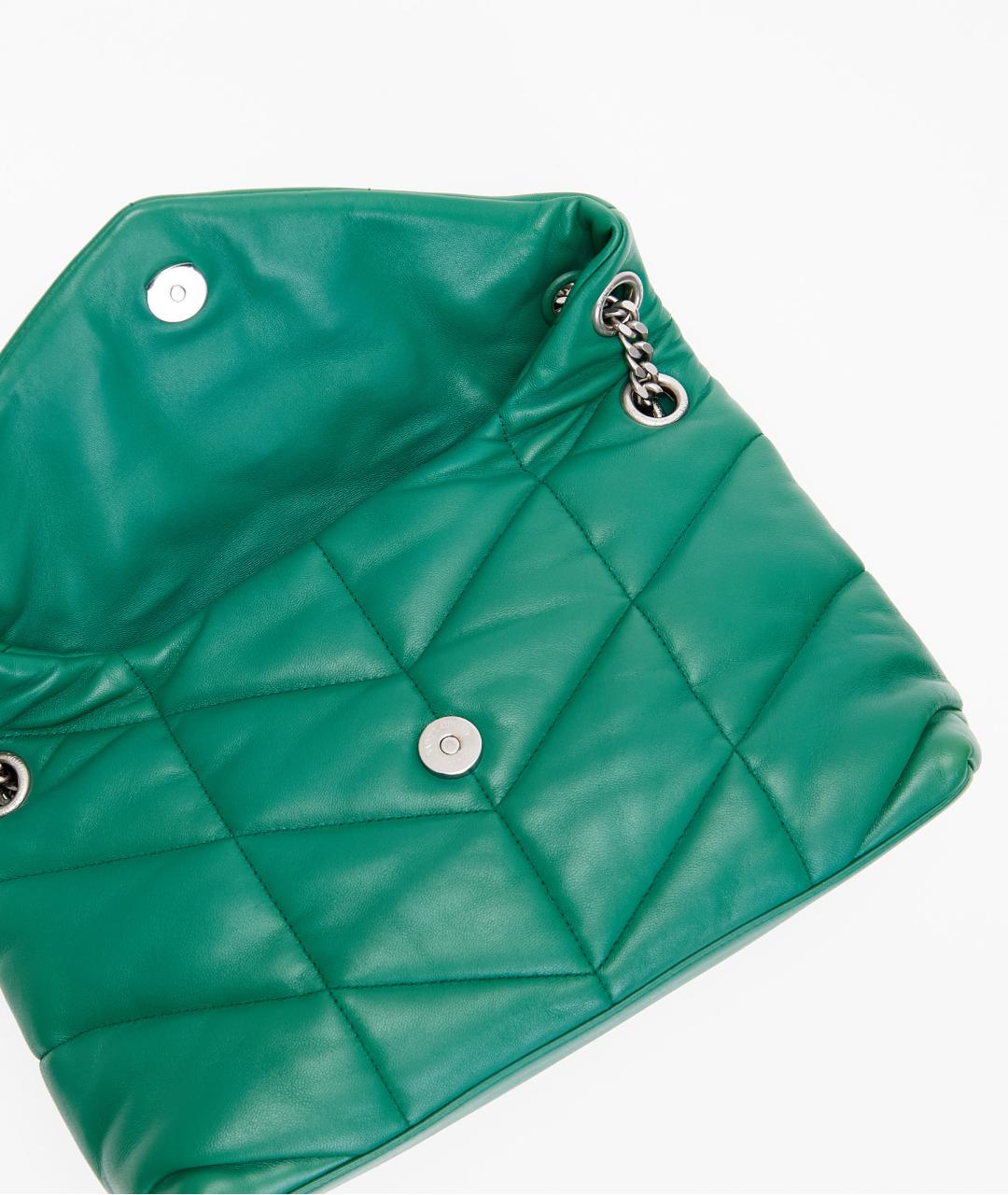 SAINT LAURENT Зеленая кожаная сумка через плечо, фото 5