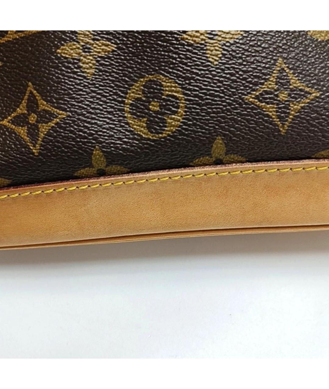 LOUIS VUITTON Коричневая кожаная сумка тоут, фото 7