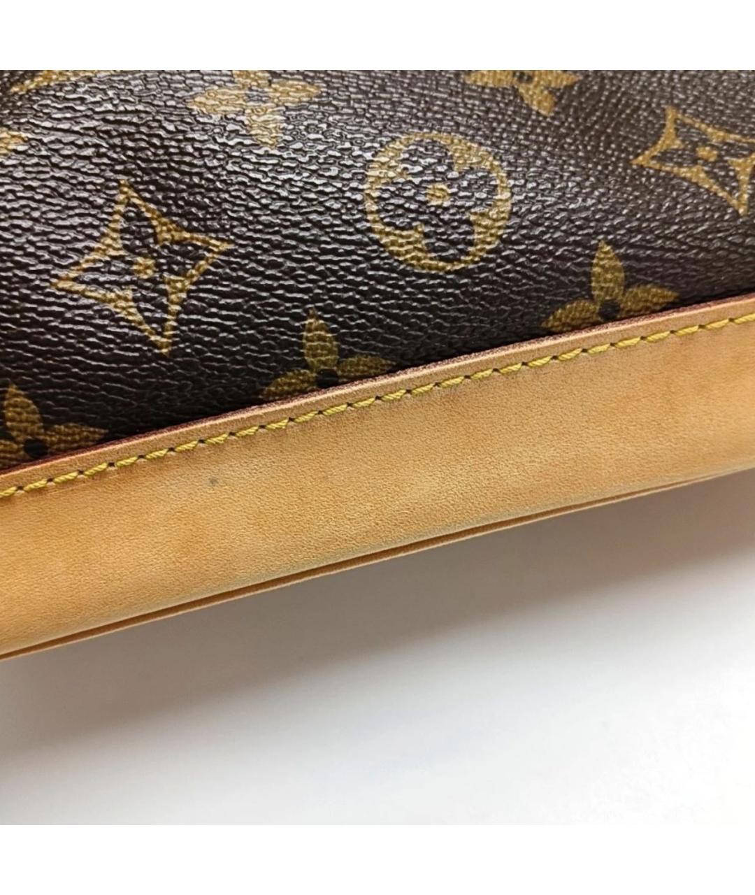 LOUIS VUITTON Коричневая кожаная сумка тоут, фото 8