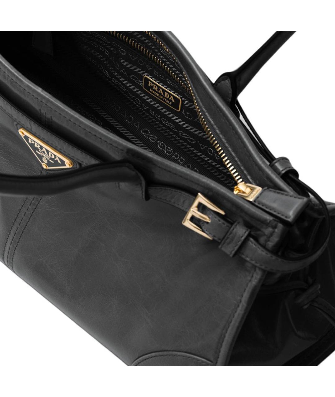 PRADA Черная кожаная сумка через плечо, фото 6