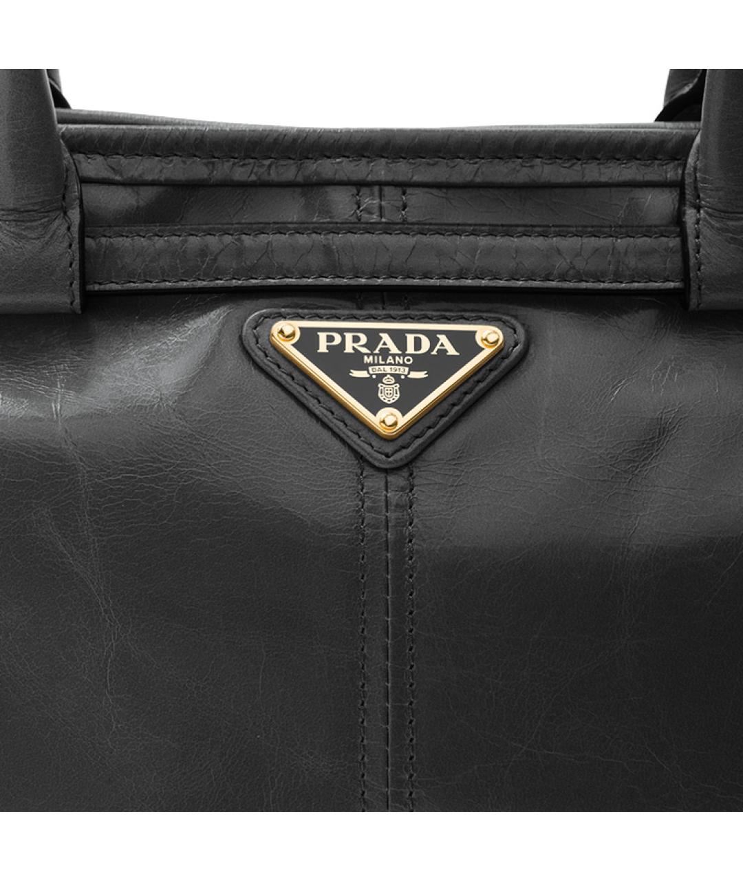 PRADA Черная кожаная сумка через плечо, фото 4