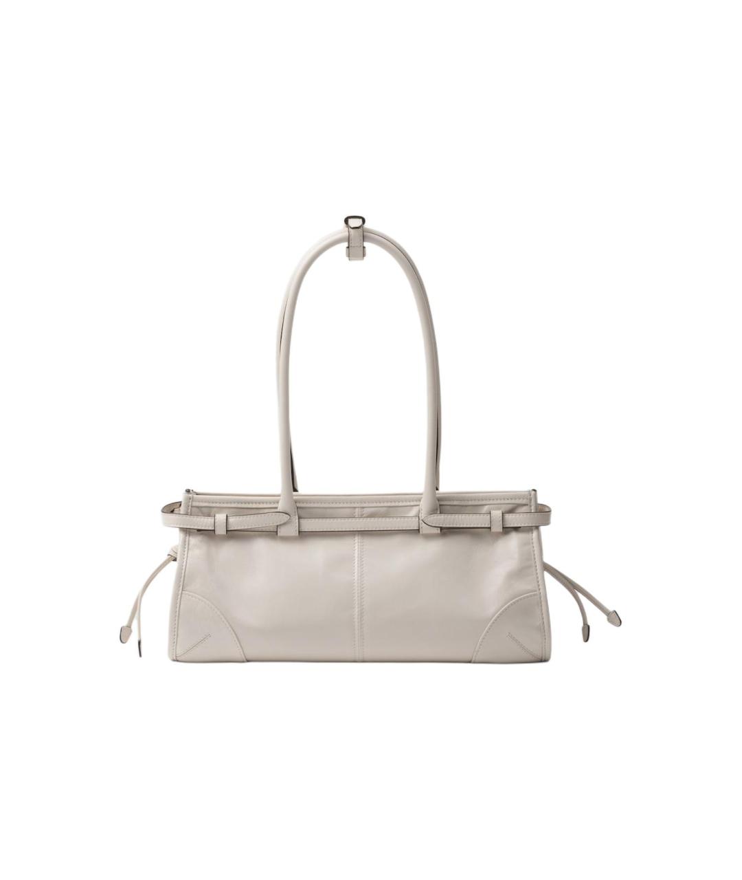 PRADA Серая кожаная сумка через плечо, фото 3