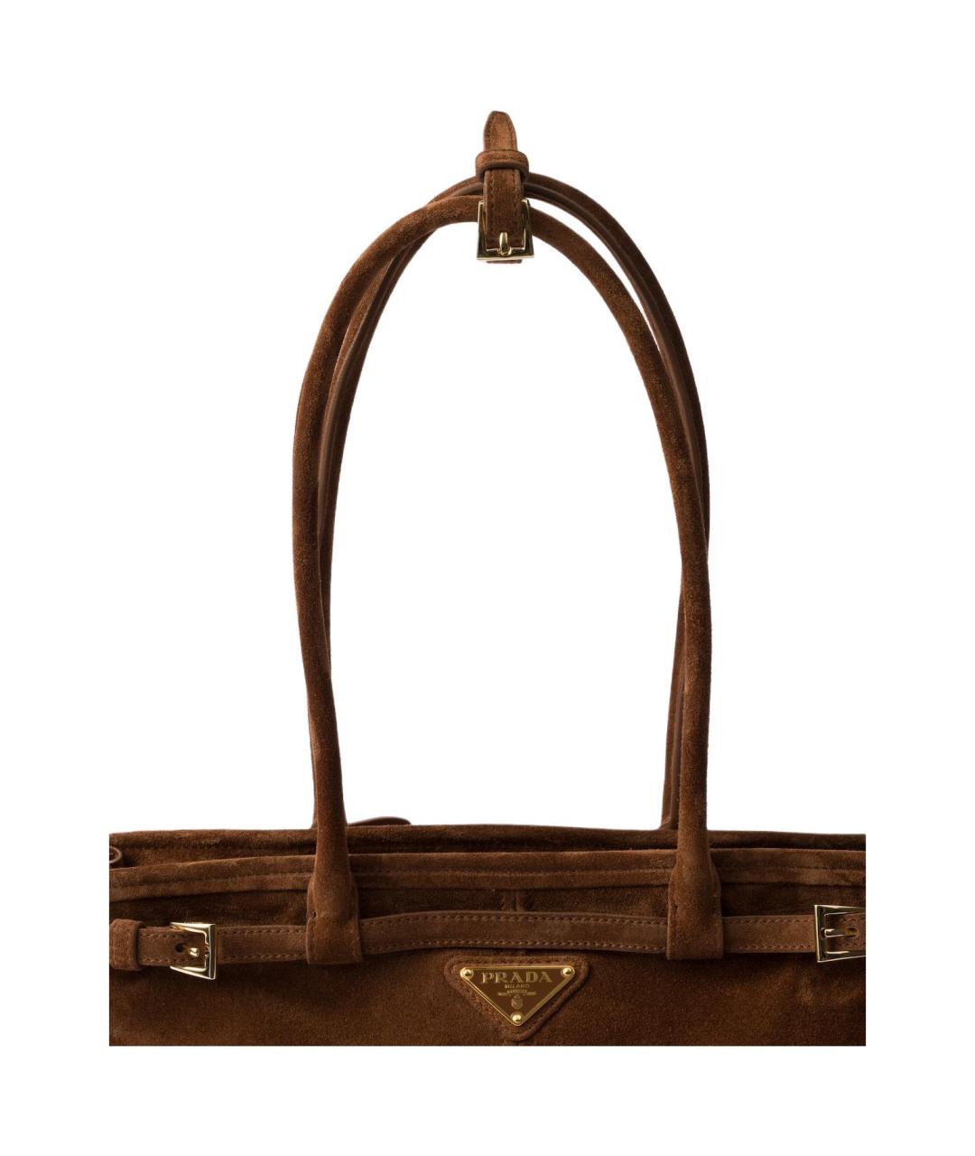 PRADA Коричневая кожаная сумка через плечо, фото 4