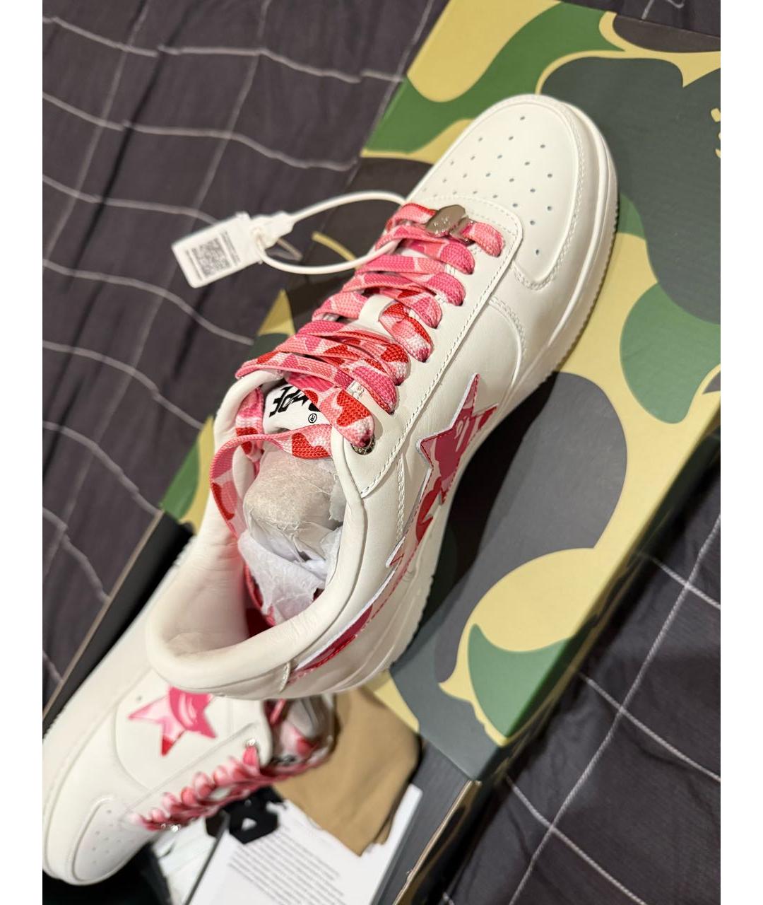 BAPE Белые кожаные низкие кроссовки / кеды, фото 2