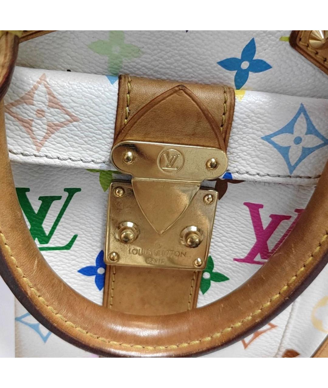 LOUIS VUITTON Белая кожаная сумка через плечо, фото 7