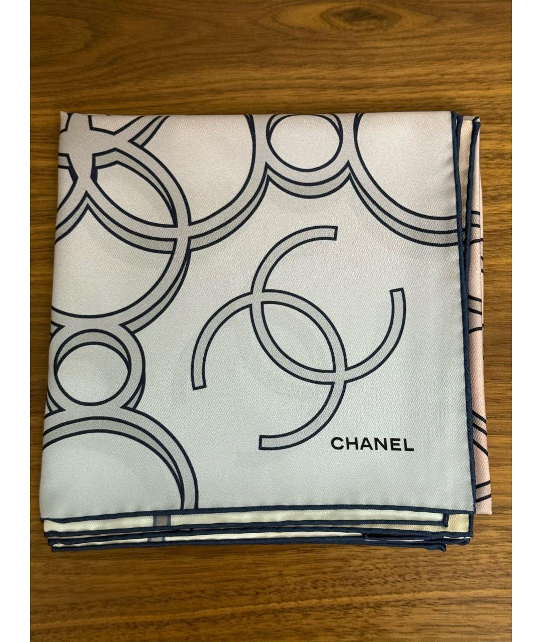 CHANEL Розовый шелковый платок, фото 3