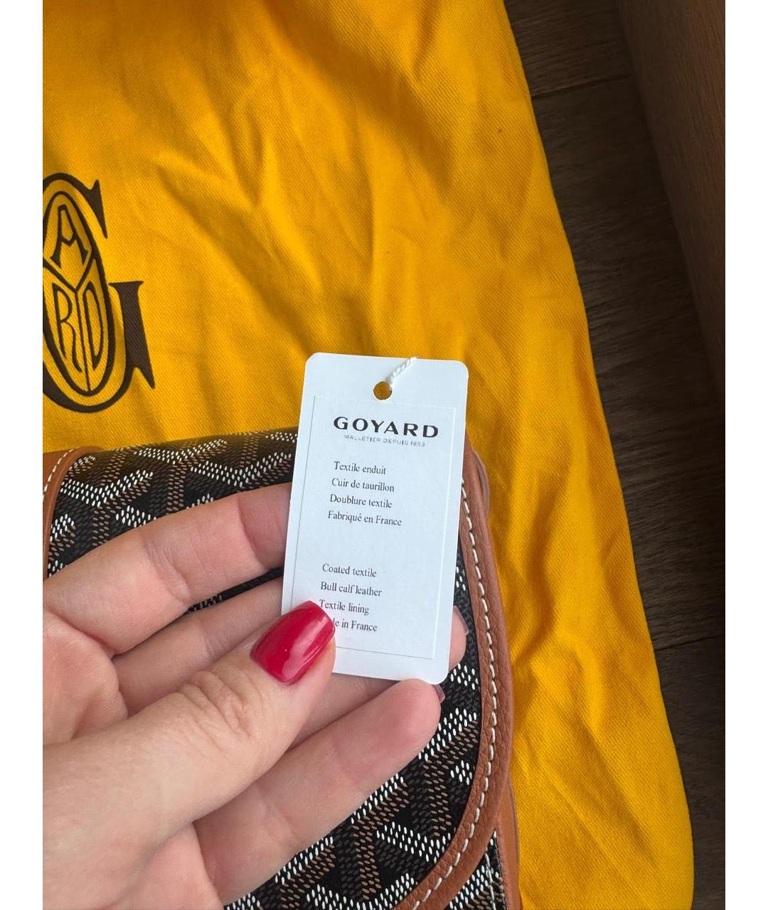 GOYARD Коричневая кожаная сумка тоут, фото 5
