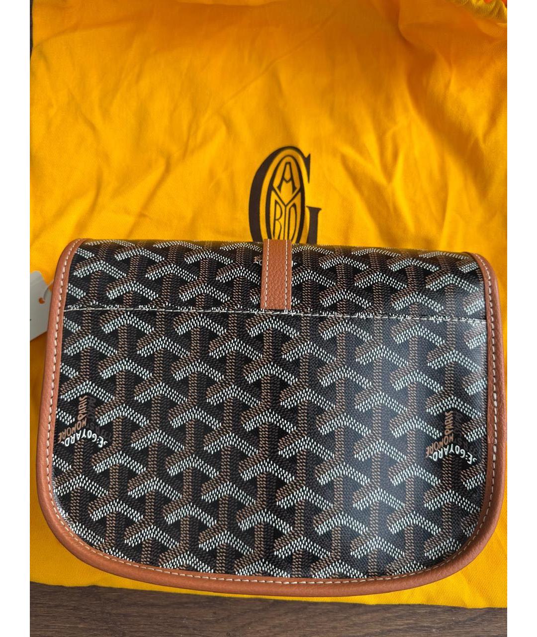 GOYARD Коричневая кожаная сумка тоут, фото 3