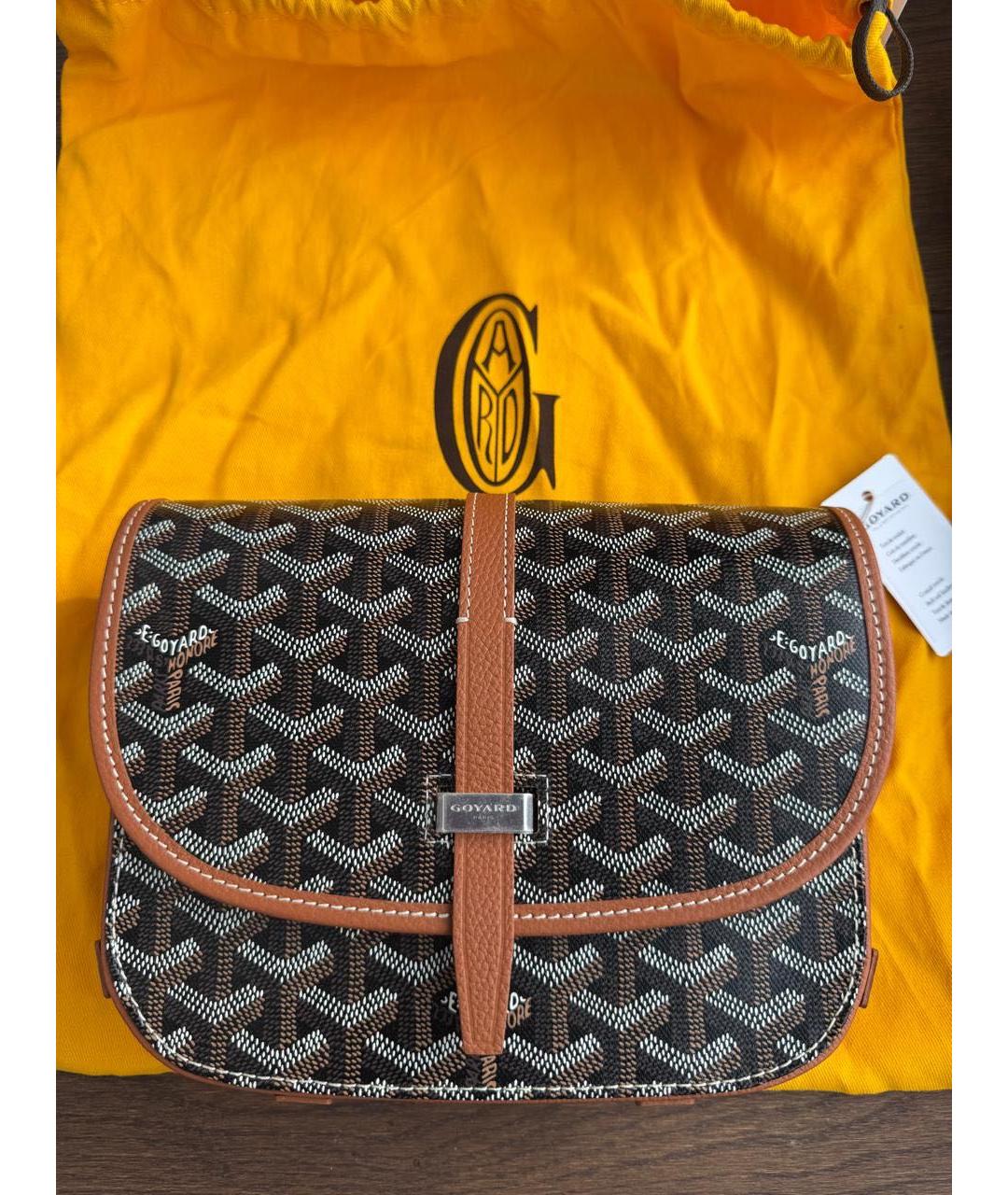 GOYARD Коричневая кожаная сумка тоут, фото 8
