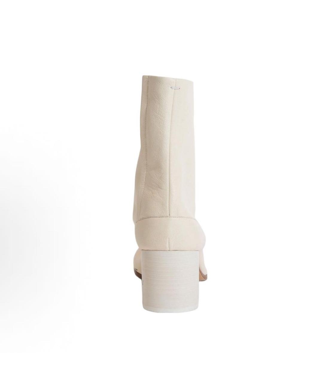 MAISON MARGIELA Бежевые кожаные ботильоны, фото 4
