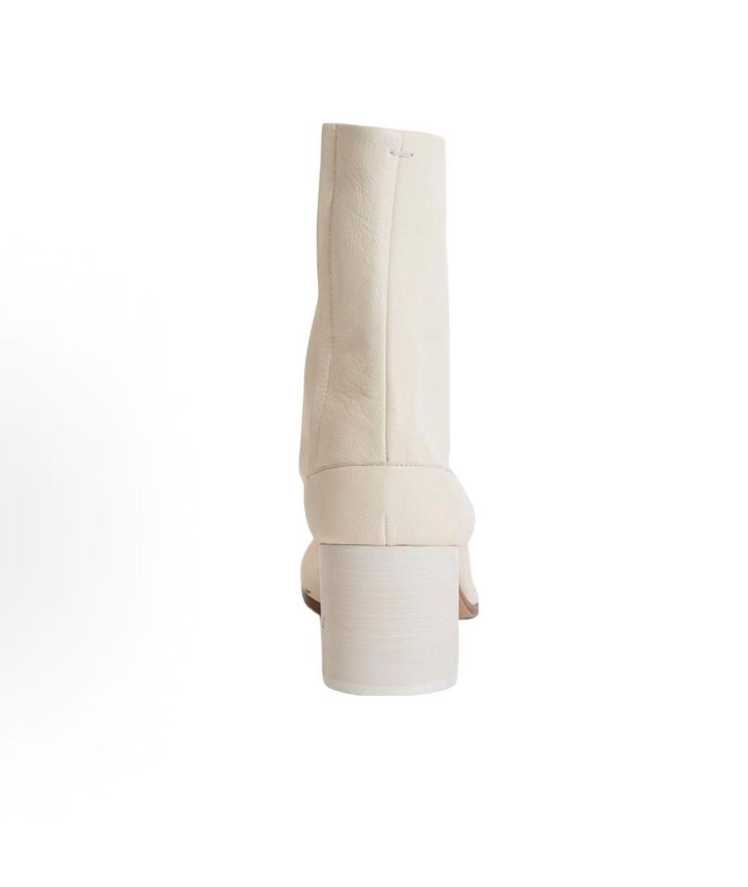 MAISON MARGIELA Бежевые кожаные ботильоны, фото 4