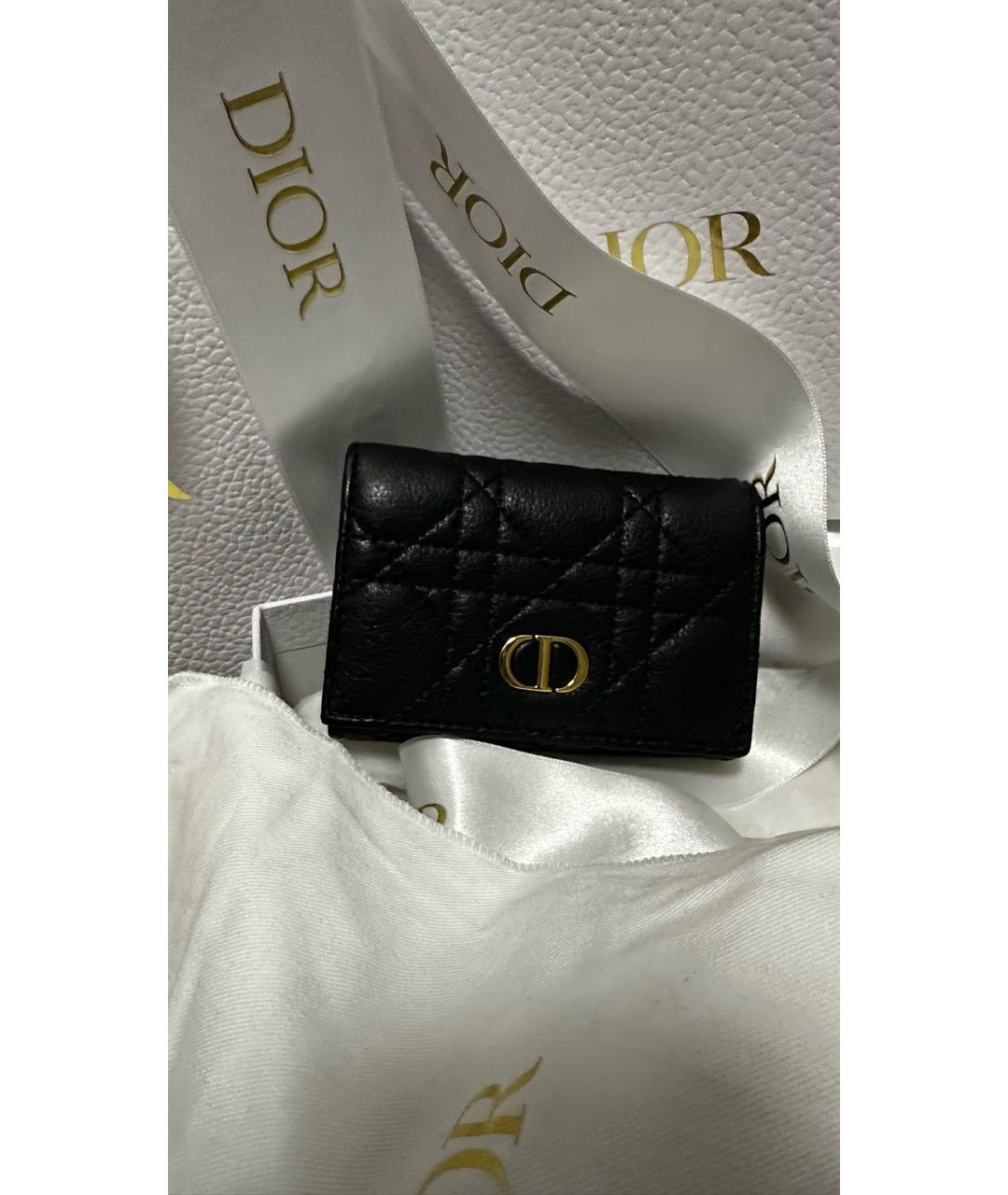 CHRISTIAN DIOR Черный кожаный кошелек, фото 2