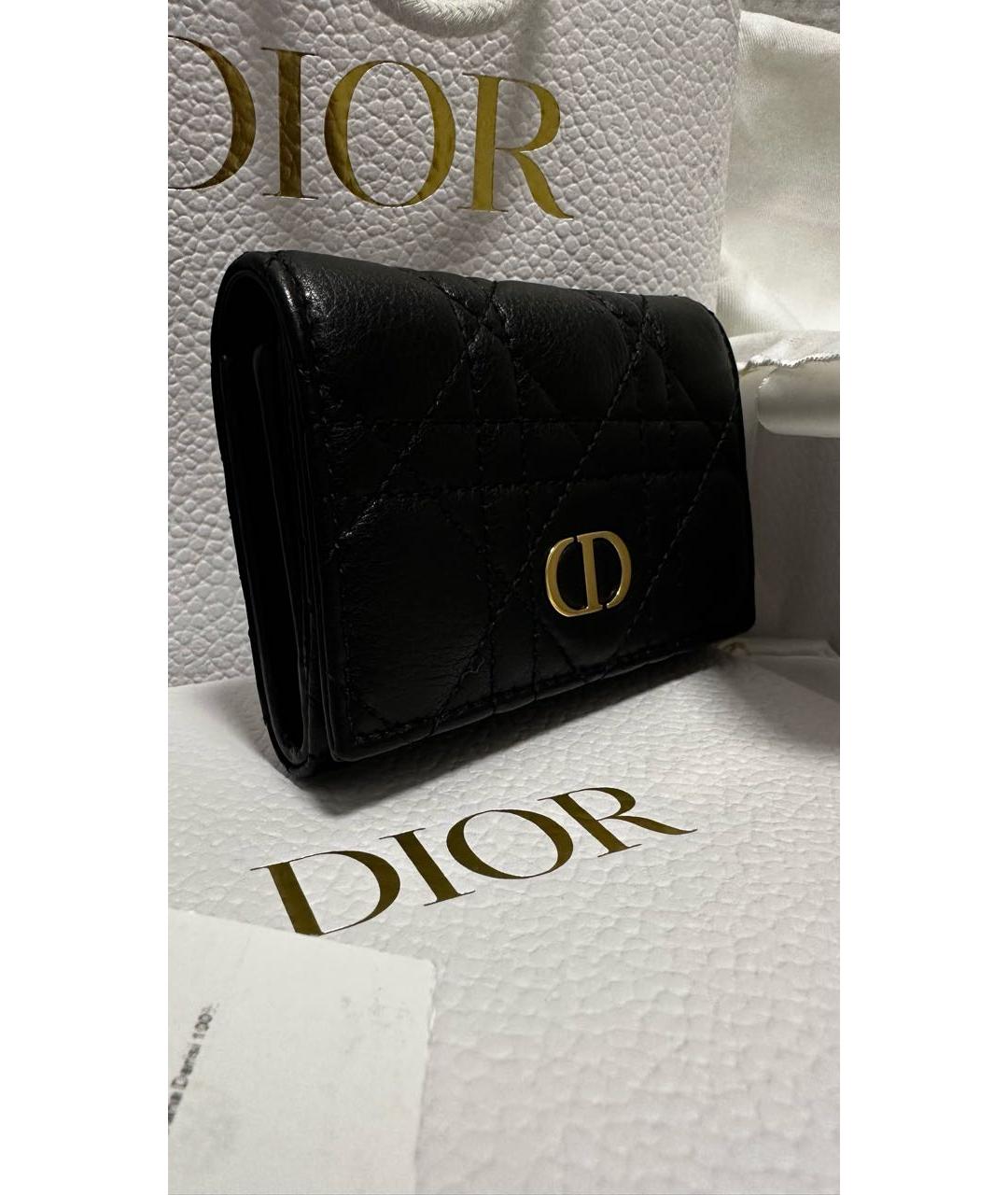 CHRISTIAN DIOR Черный кожаный кошелек, фото 3