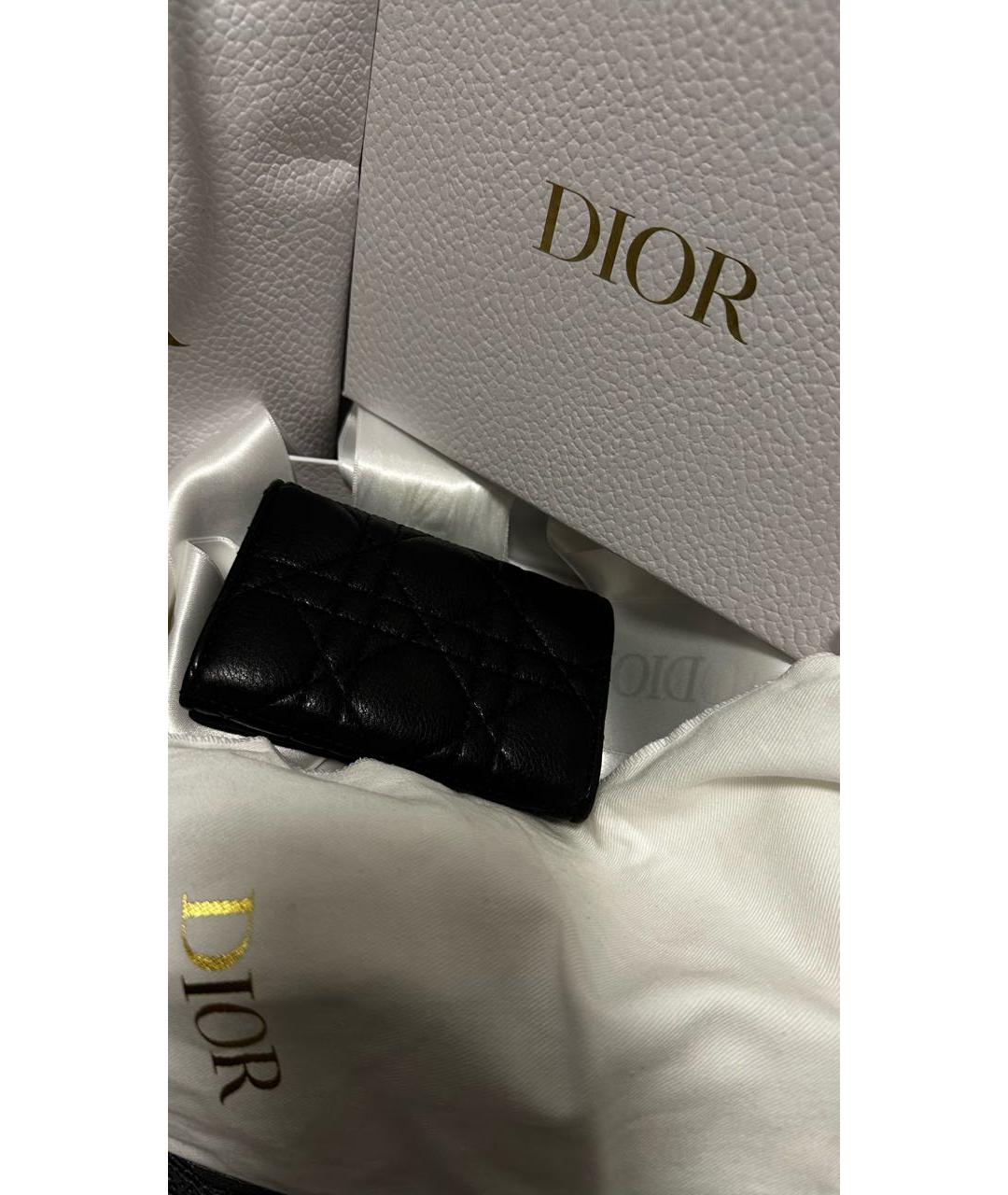 CHRISTIAN DIOR Черный кожаный кошелек, фото 4