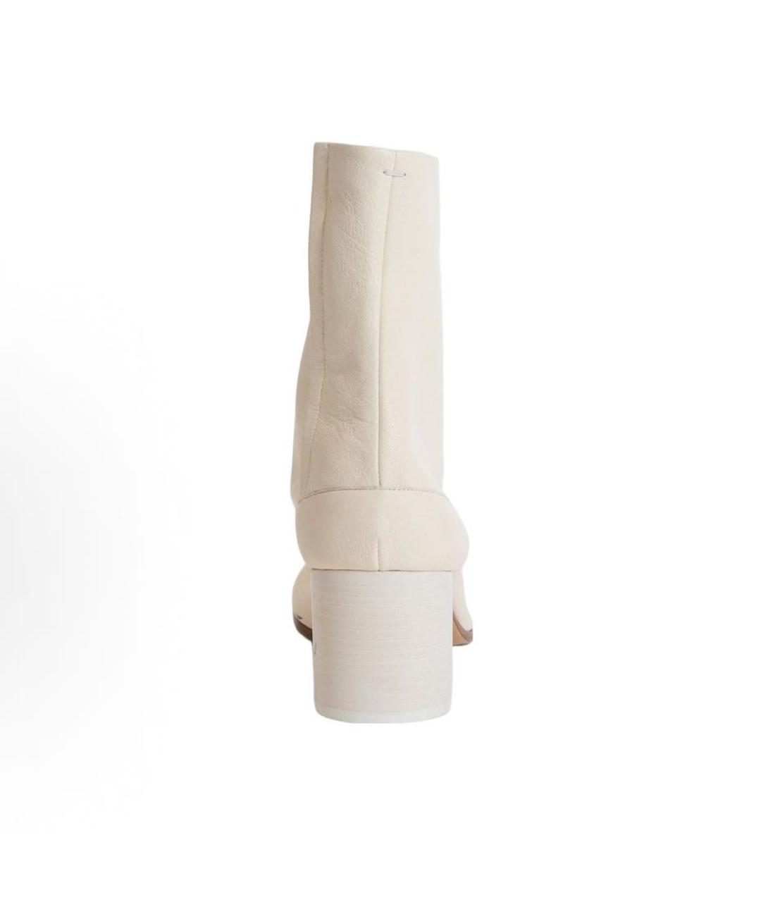 MAISON MARGIELA Бежевые кожаные ботильоны, фото 4