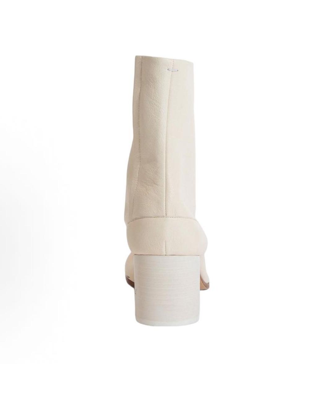 MAISON MARGIELA Бежевые кожаные ботильоны, фото 4
