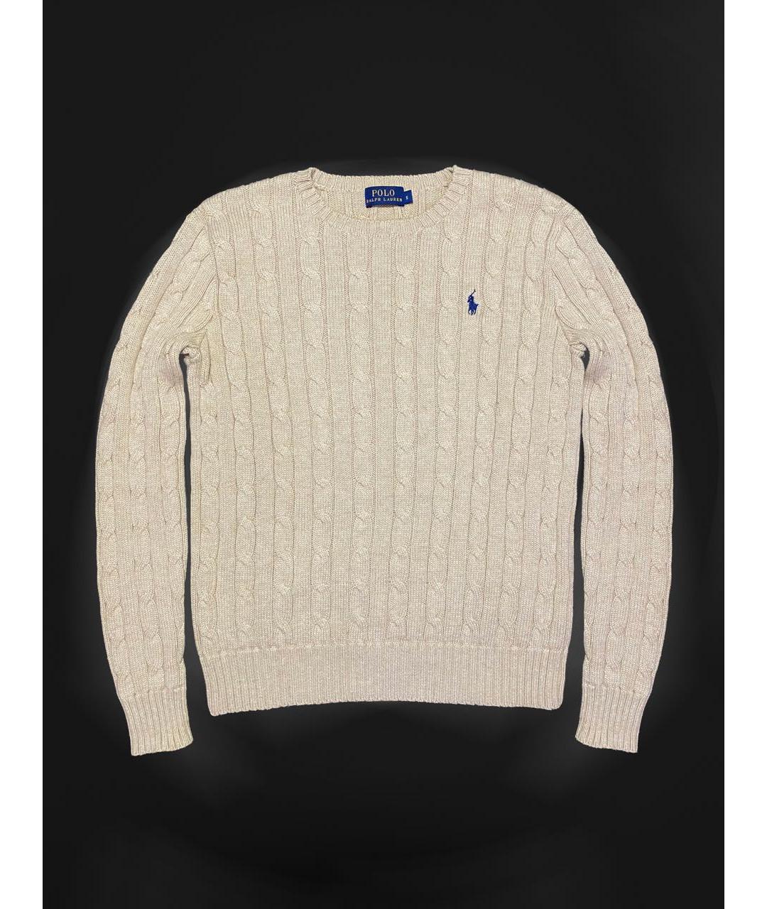 POLO RALPH LAUREN Бежевый хлопковый джемпер / свитер, фото 3