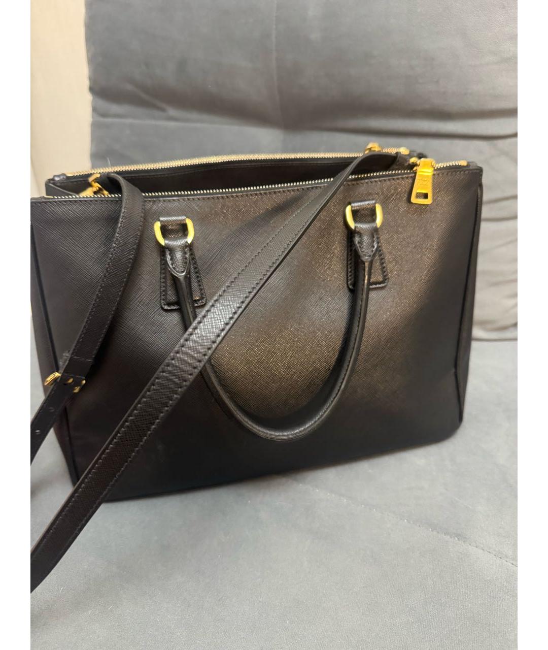 PRADA Черная кожаная сумка тоут, фото 3