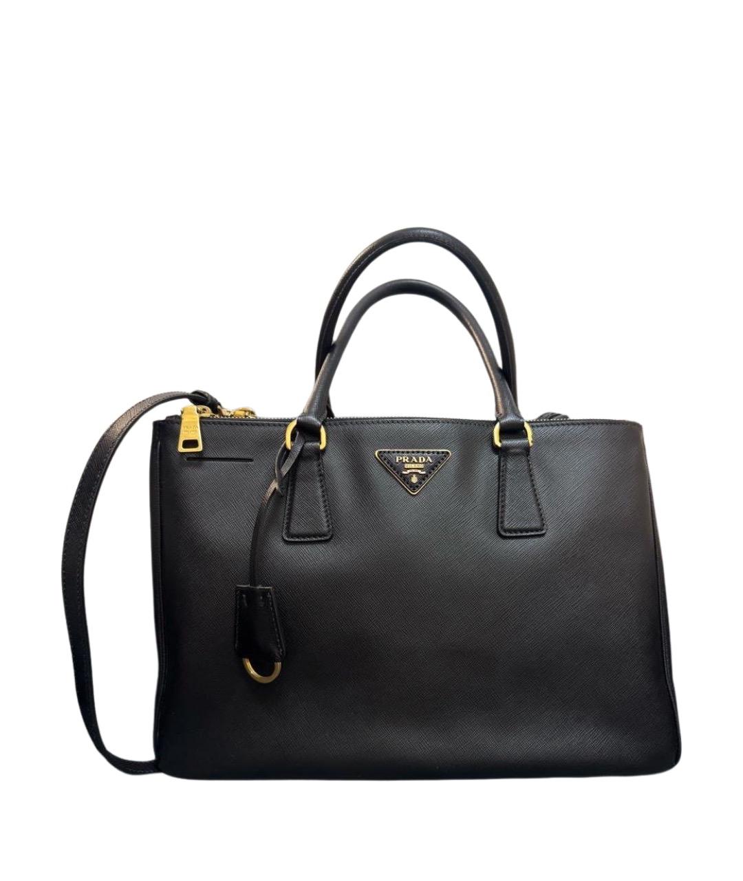 PRADA Черная кожаная сумка тоут, фото 1