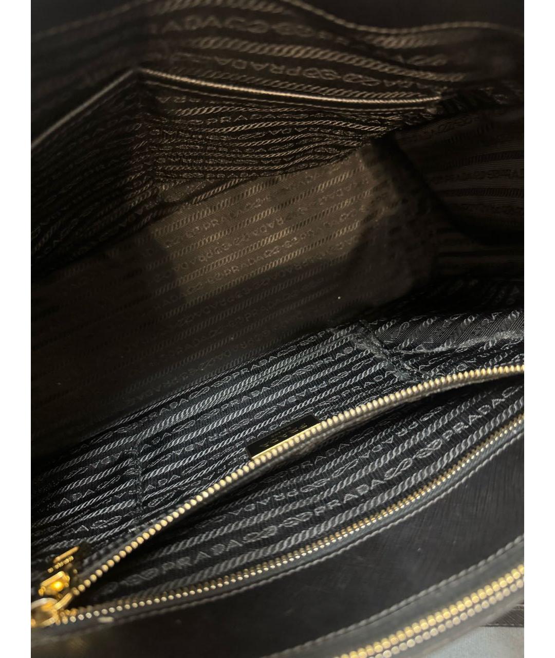 PRADA Черная кожаная сумка тоут, фото 4