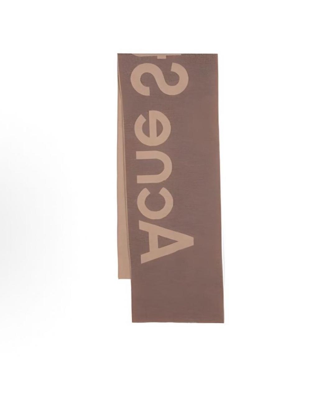 ACNE STUDIOS Бежевый шерстяной шарф, фото 3