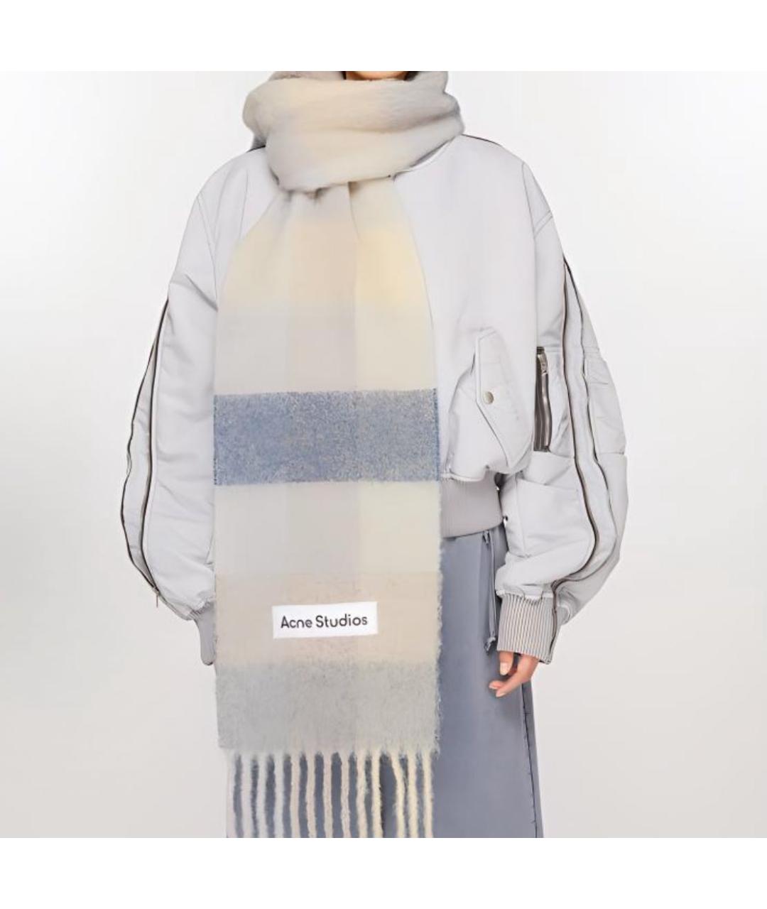 ACNE STUDIOS Бежевый шерстяной шарф, фото 2