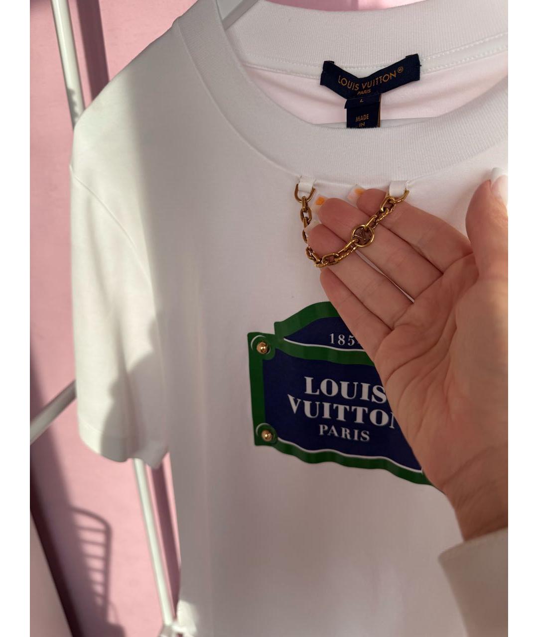 LOUIS VUITTON Белая хлопковая футболка, фото 2