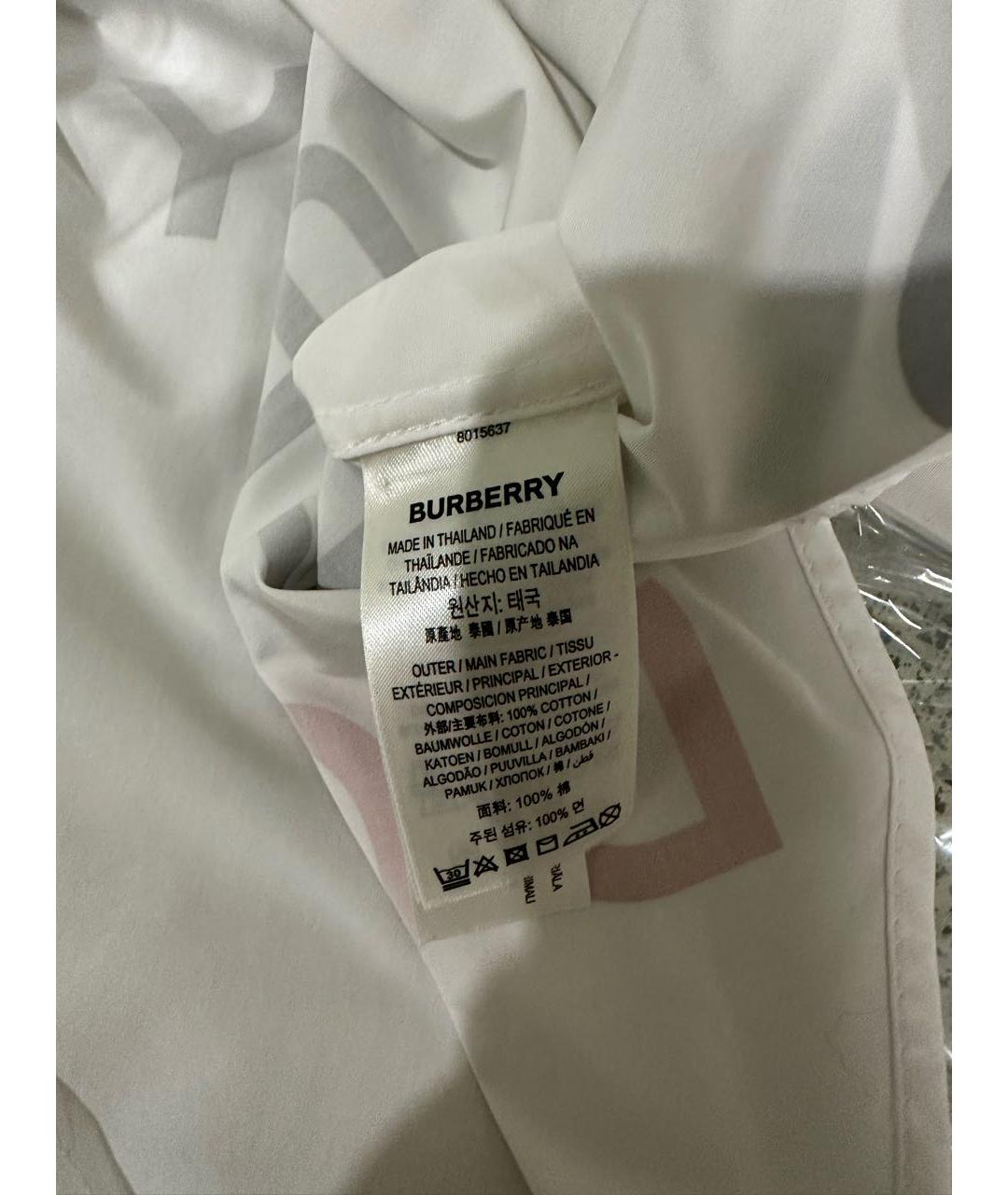 BURBERRY Белая хлопковая рубашка, фото 4